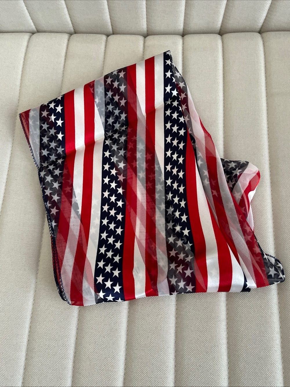 Artisan American Flag Sheer Scarf in Red, White & Blue